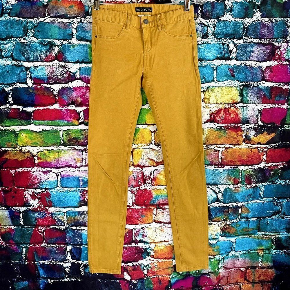 Billabong Mustard Colored Peddler Skinny Jeans Size 26